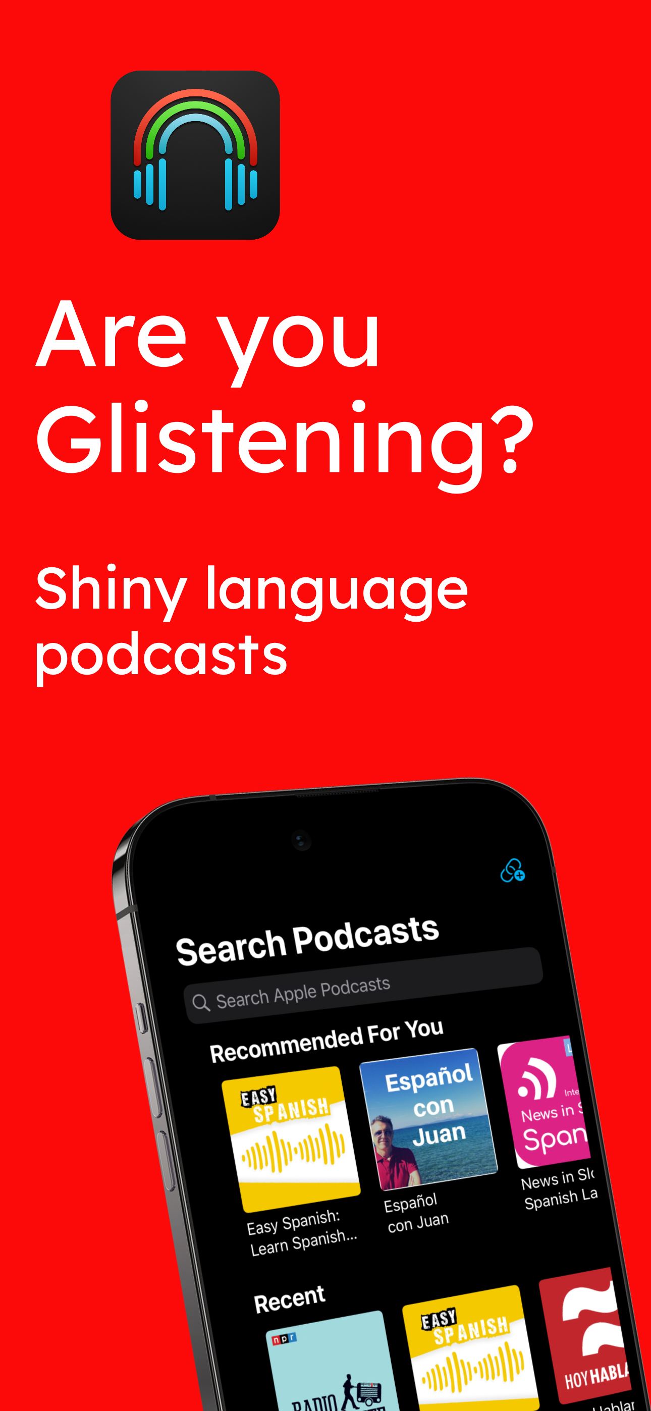 Glisten home screen