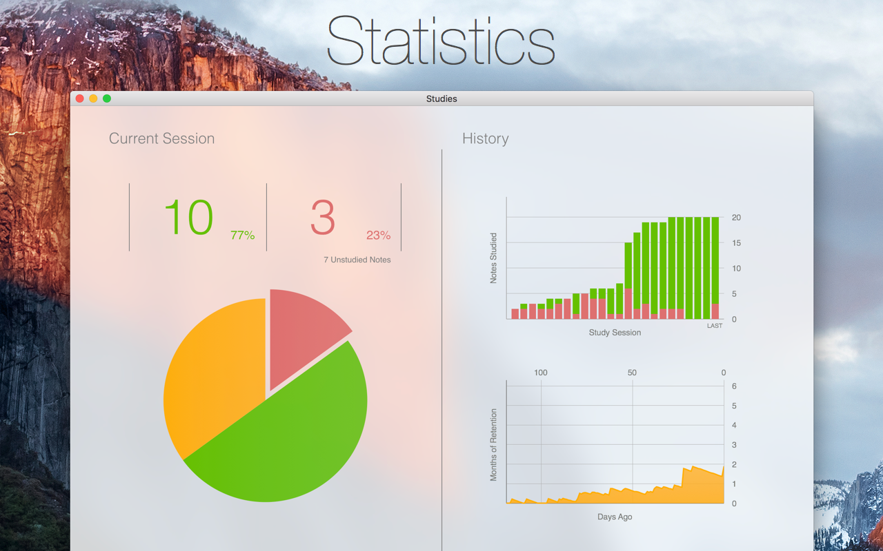 Studies — statistics and retention